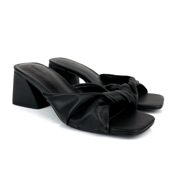 Open Edit Women's Cora Block Heel Slide Sandals Black Size 7 - Picture 4 of 11